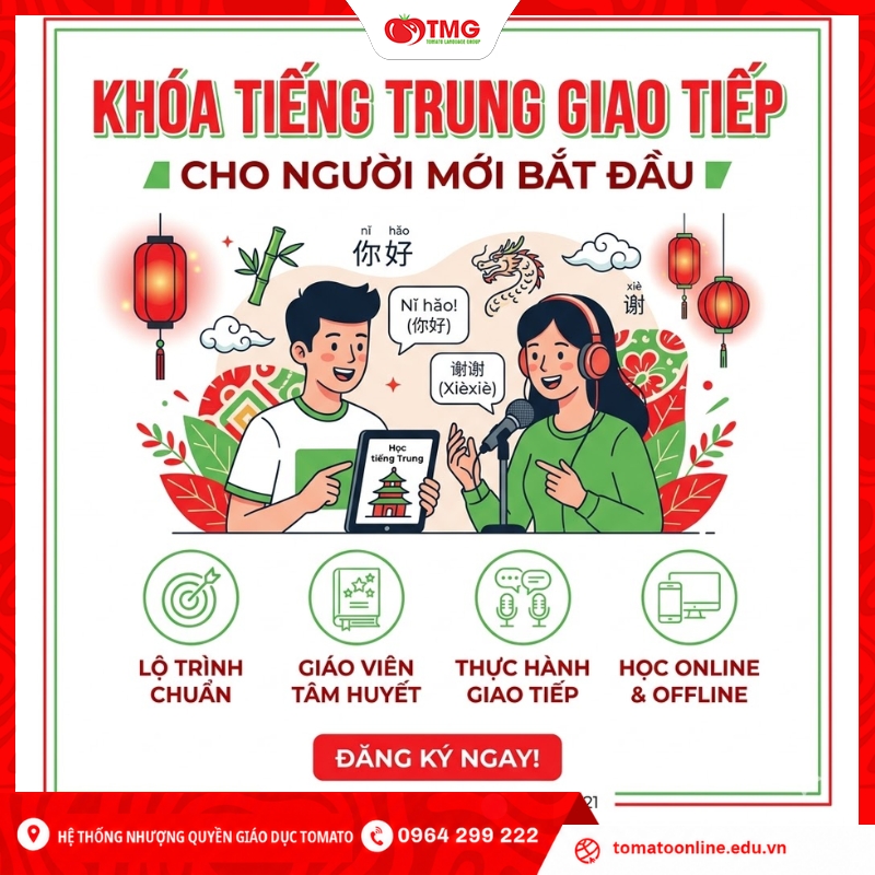 Khóa tiếng Trung giao tiếp cho người mới bắt đầu